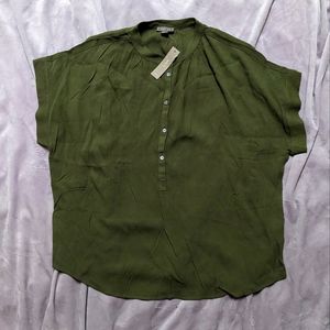 NWT Point Sur for J. Crew Drapey Viscose Olive Blouse - Size L - MAKE OFFER!!!